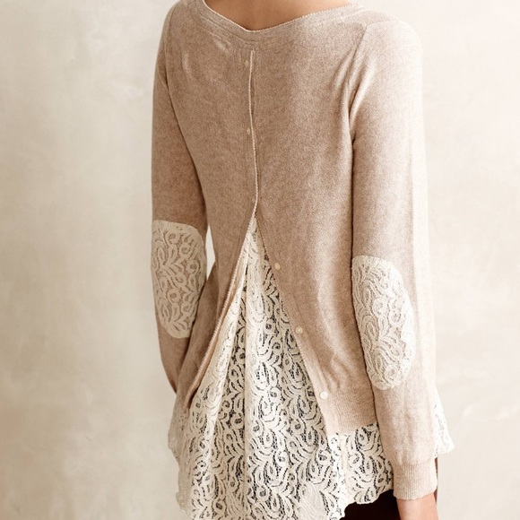 Anthropologie Tops - Lace-Parted Pullover by Angel of the North